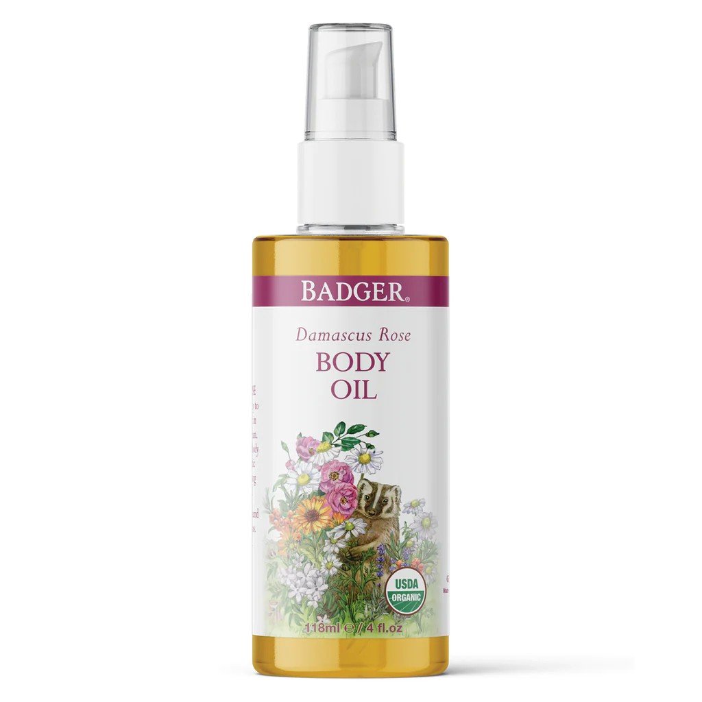 Badger Damascus Rose Antioxidant Body Oil 4 oz Oil