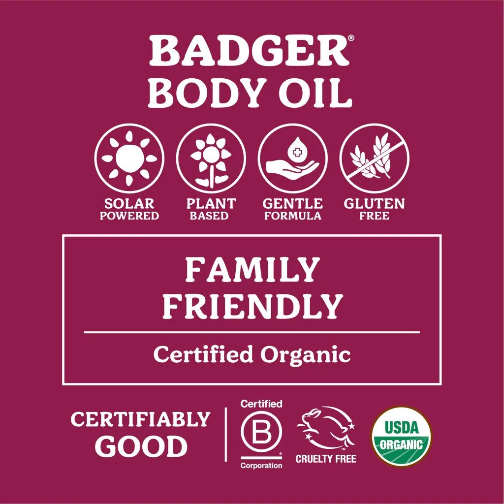 Badger Damascus Rose Antioxidant Body Oil 4 oz Oil