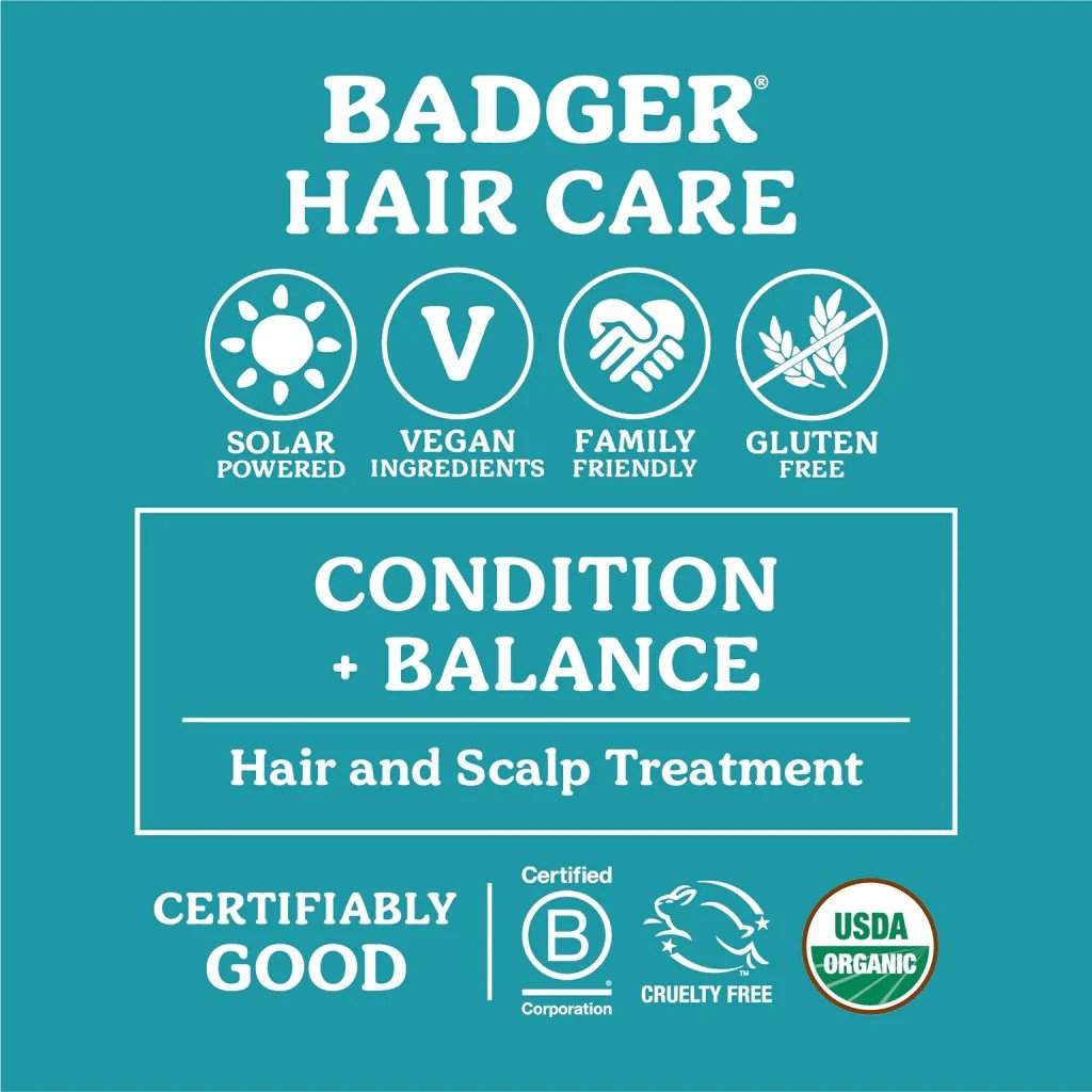 Badger Argan Hair Oil for Dry &amp; Damaged Hair 2 oz Liquid