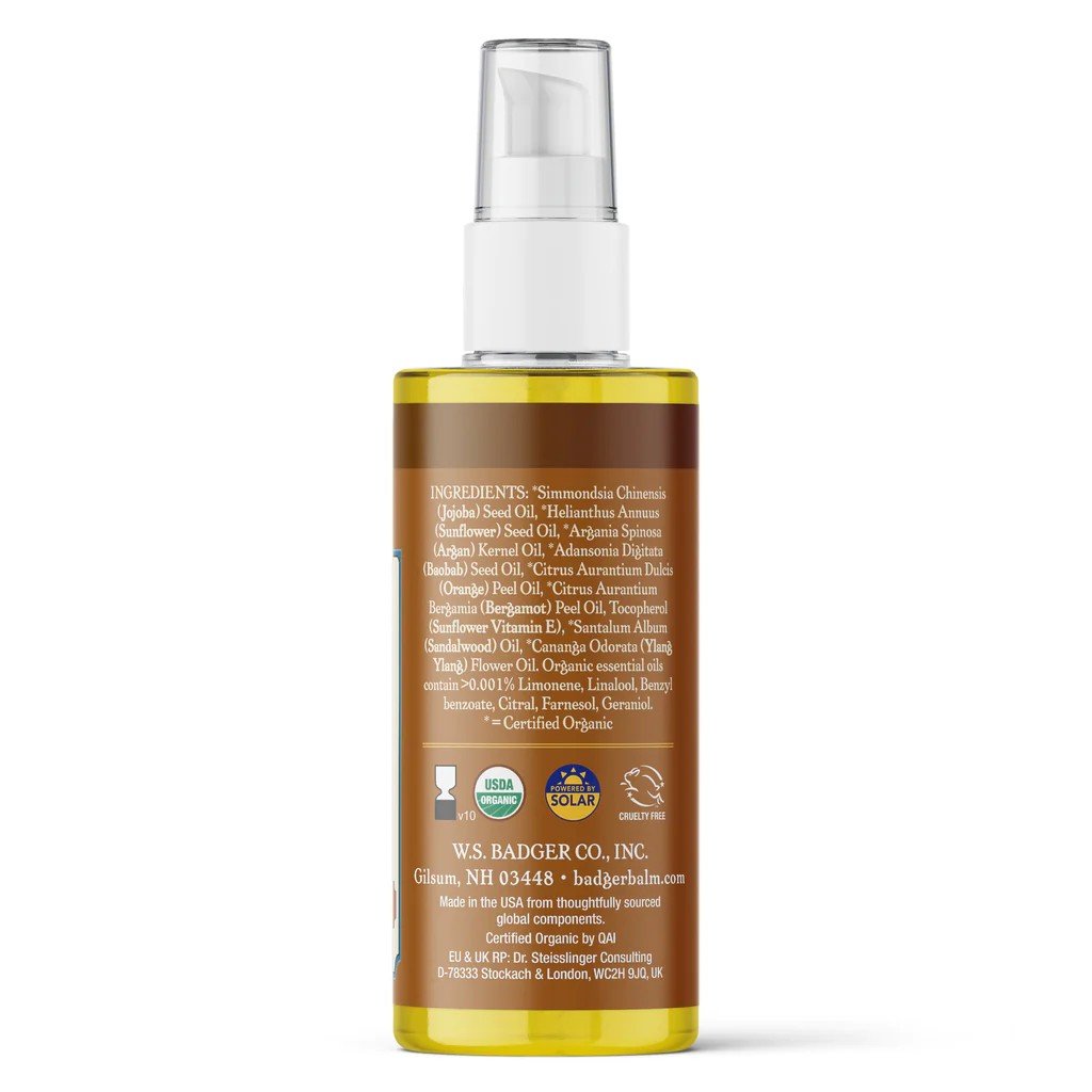 Badger Argan Hair Oil for Dry &amp; Damaged Hair 2 oz Liquid