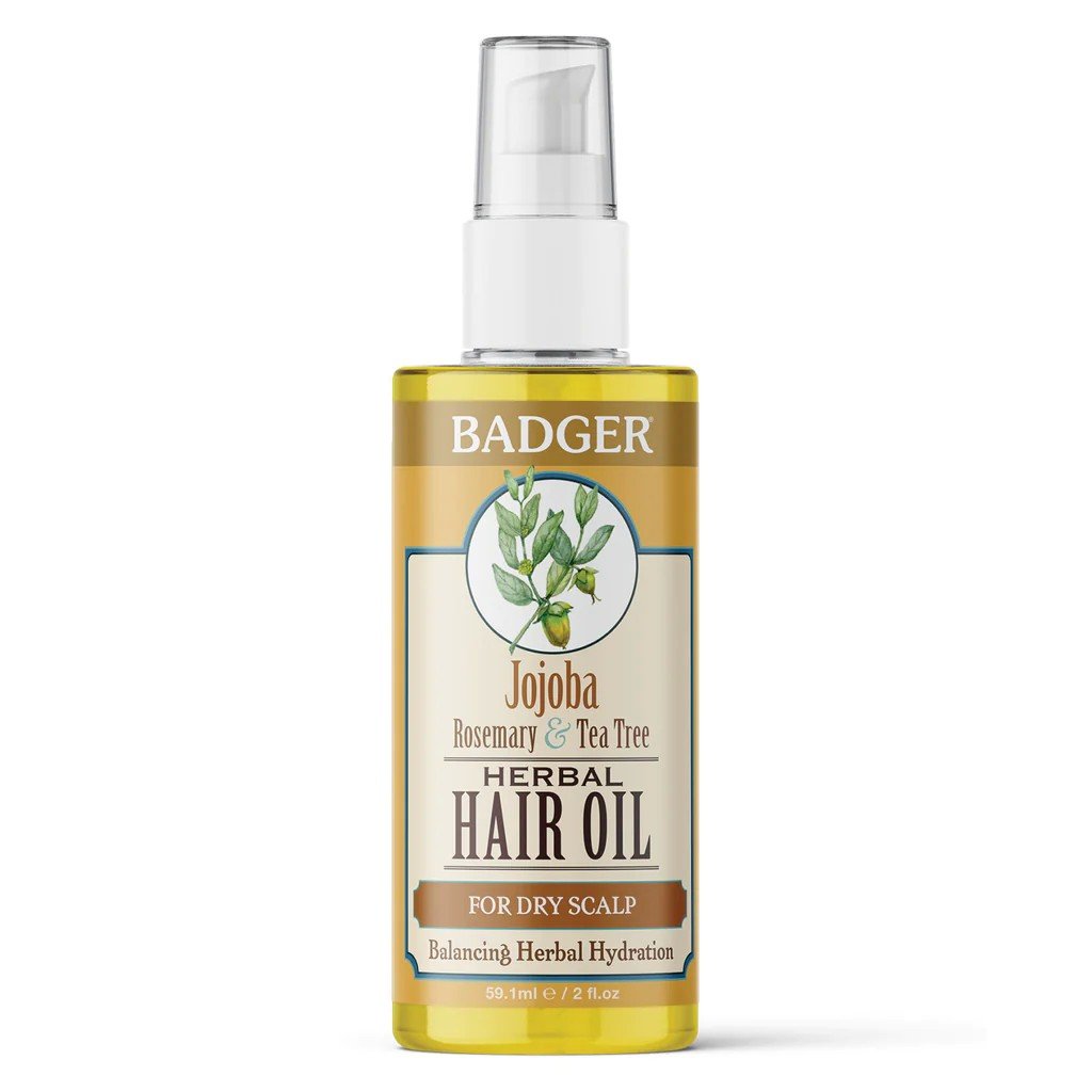 Badger Jojoba Hair Oil for Dry Scalp 2 oz Liquid