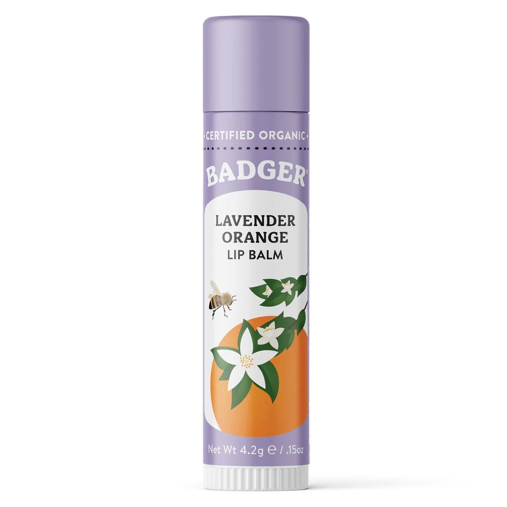 Badger Lavender & Orange Lip Balm 0.15 oz Balm