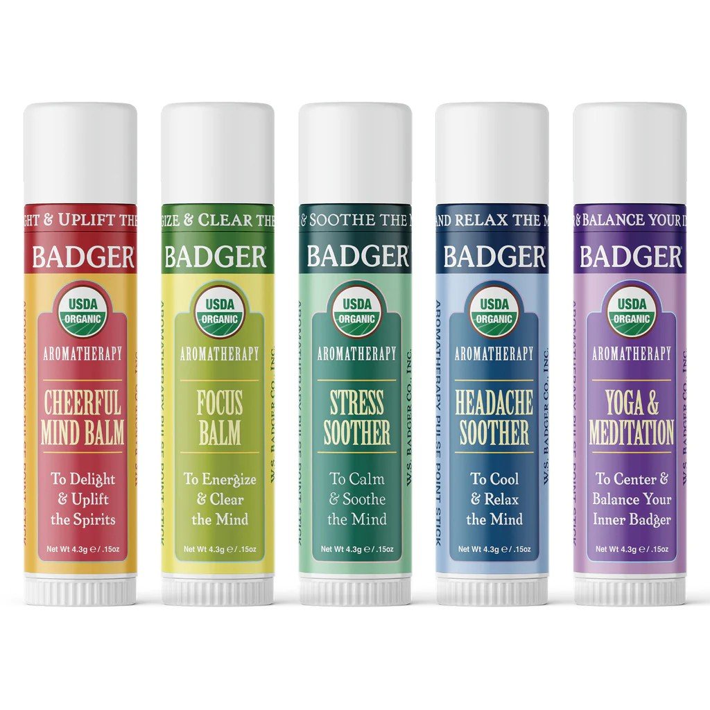 Badger Aromatherapy Travel Kit 5 Pack Box