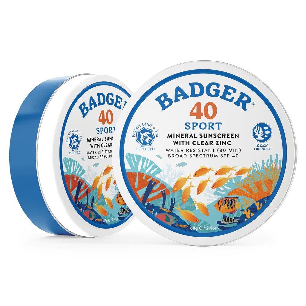 Badger SPF 40 PLS Clear Zinc Sunscreen 2.4 oz Tin