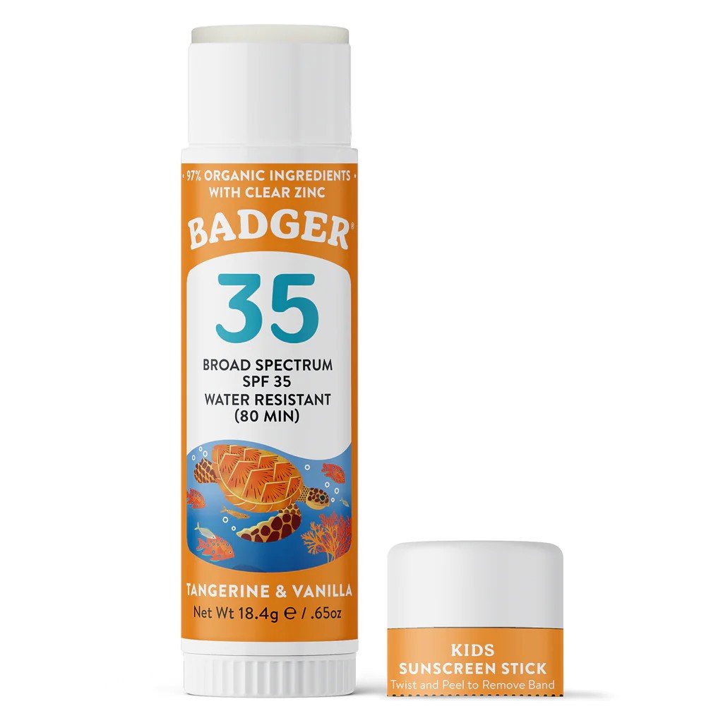 Badger SPF 35 Kids Clear Zinc Face Stick .65oz Stick