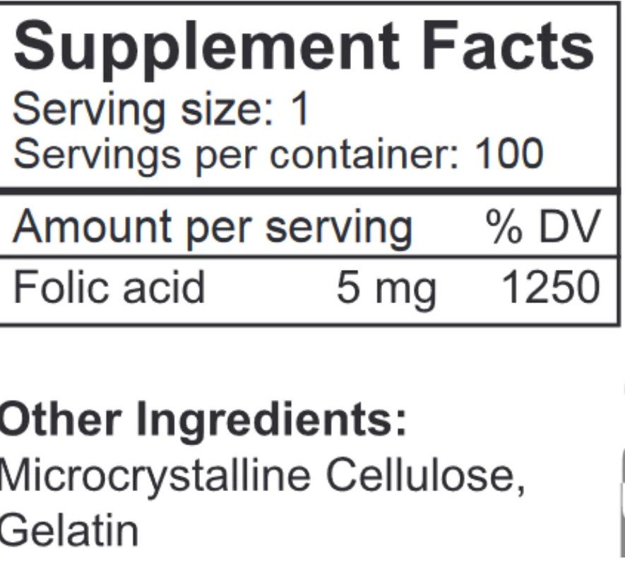 LifeLink Folic Acid 5mg 100 Capsule