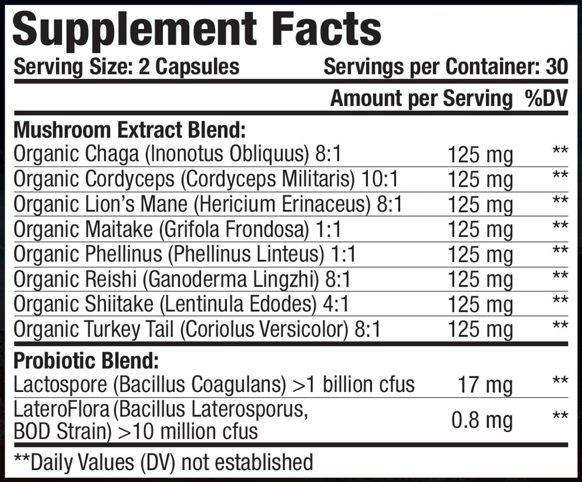 Eidon SuperBiome Mushroom Probiotic 60 Capsule