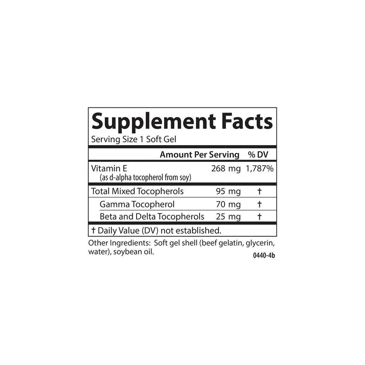 Carlson Laboratories E-Gems Plus 400IU(268 mg) Vitamin E + Mixed Tocopherols 140 Softgel