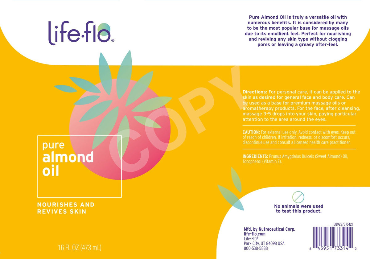 LifeFlo Pure Almond Oil 16 oz Oil