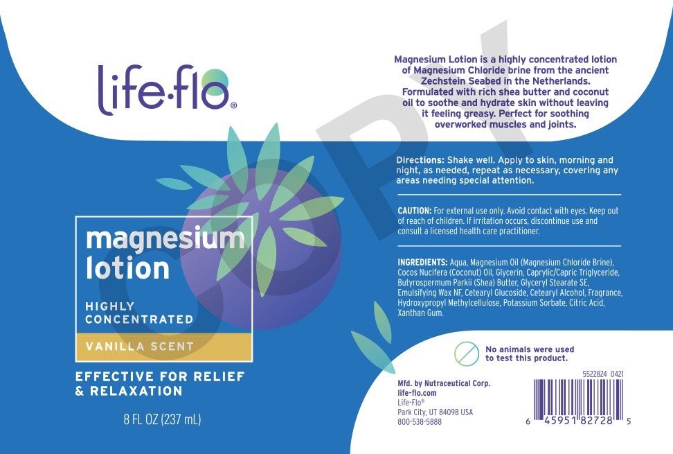 LifeFlo Magnesium Lotion Vanilla 8 oz Liquid