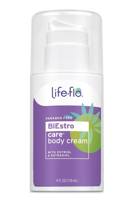 BiEstro Care | Life Flo | Body Cream | Estriol | Estradiol | Paraben Free | 4 fluid ounces | 118 milliliters | VitaminLife