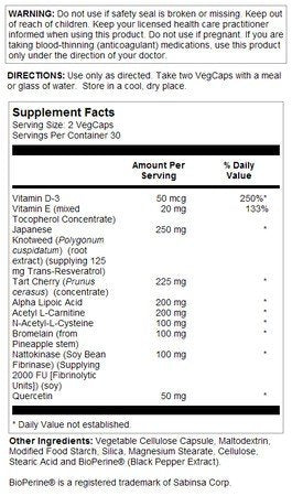 Solaray Acetyl L-Carnitine Alpha Lipoic Acid 60 VegCap