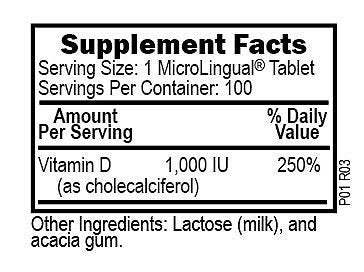 Superior Source Vitamin D 1,000 IU - Extra Strength 100 Sublingual Tablet