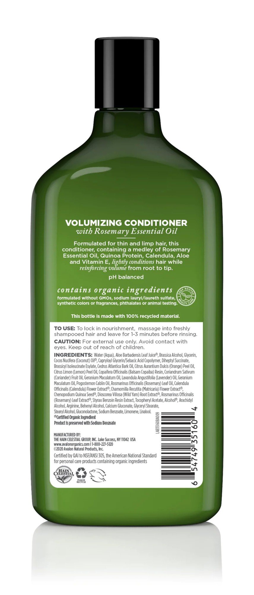 Avalon Organics Volumizing Rosemary Conditioner 11 oz Liquid