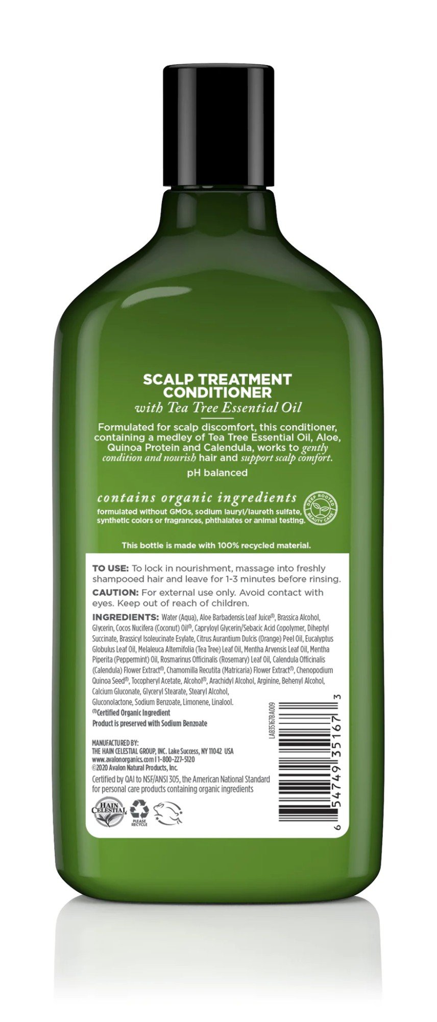 Avalon Organics Scalp Treatment Conditioner Tea Tree 11 oz Liquid