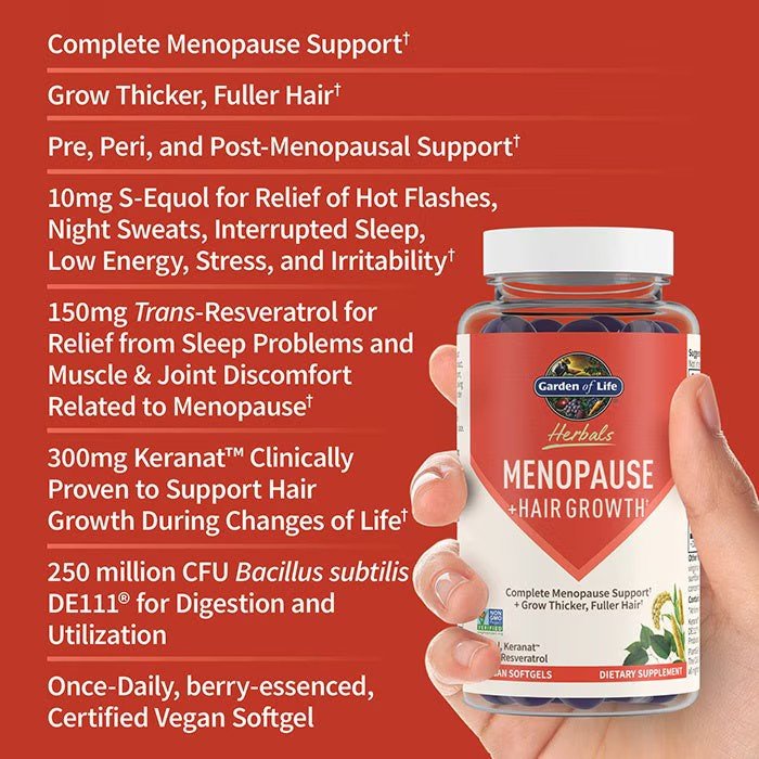 Garden of Life Herbals Menopause & Hair Growth 30 Softgel