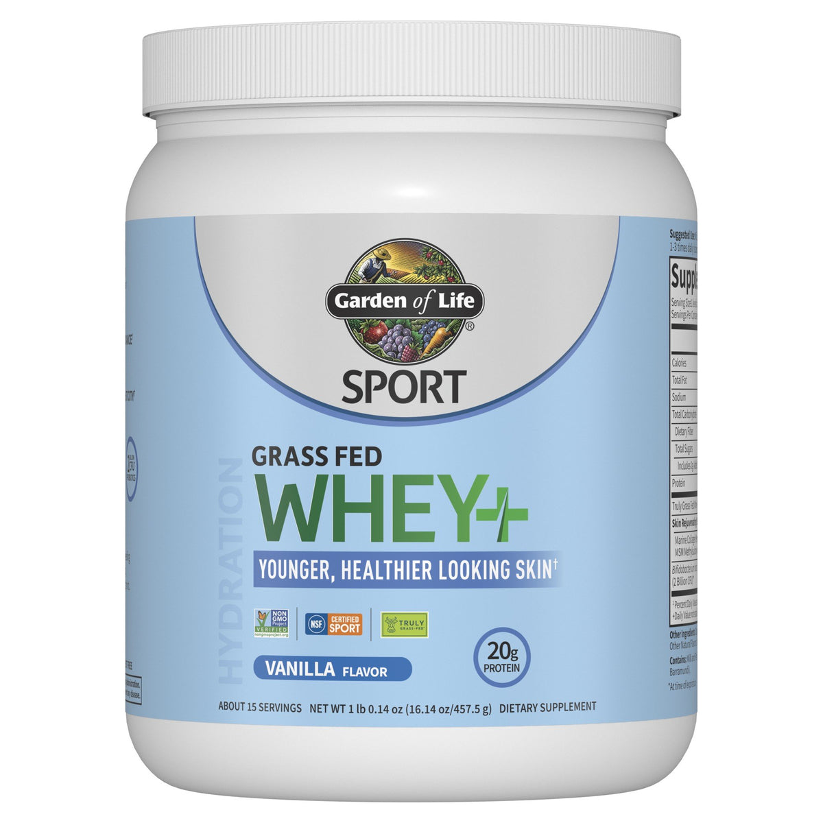 Garden of Life Sport Whey + Collagen + MSM Vanilla 1 lb 0.14oz (457.5 g Powder
