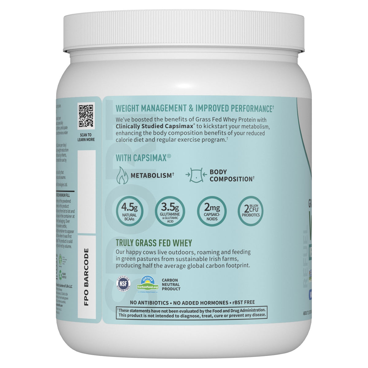 Garden of Life Sport Whey + Weight Management Vanilla 15.87 oz (450 g) Powder