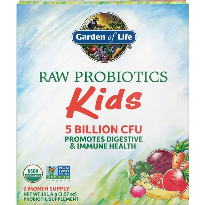 Garden of Life Organic Raw Probiotics Kids-5 Billion CFU-2 Month Supply 101.4 g(3.57 oz) Powder