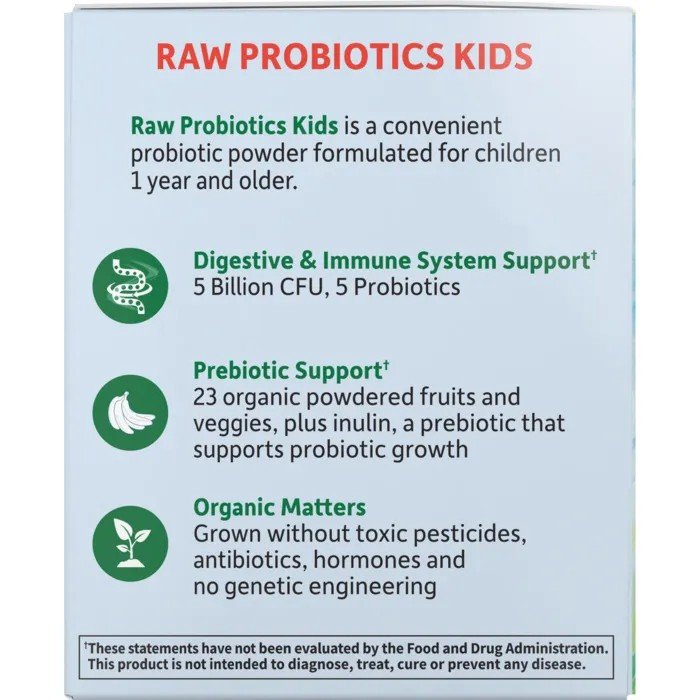 Garden of Life Organic Raw Probiotics Kids-5 Billion CFU-2 Month Supply 101.4 g(3.57 oz) Powder