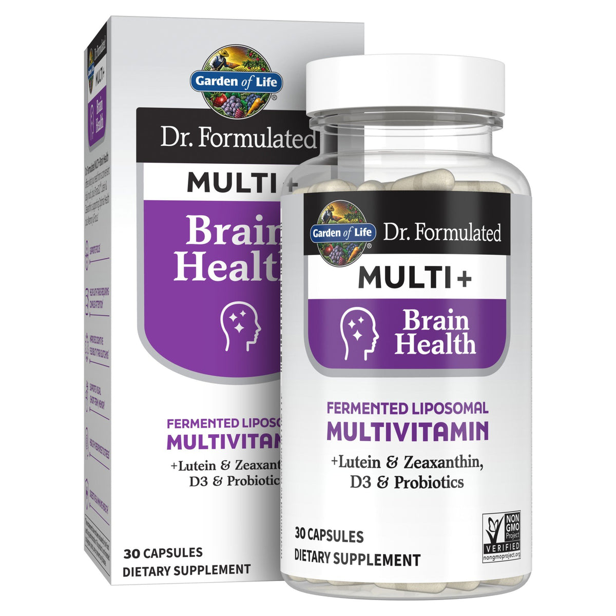 Garden of Life Dr. Formulated-Multi Plus-Brain Health-Fermented Liposomal Multivitamin 30 Capsule