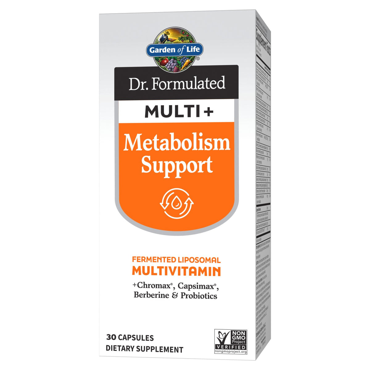 Garden of Life Dr. Formulated-Multi Plus-Metabolism Support-Fermented Liposomal Multivitamin 30 Capsule