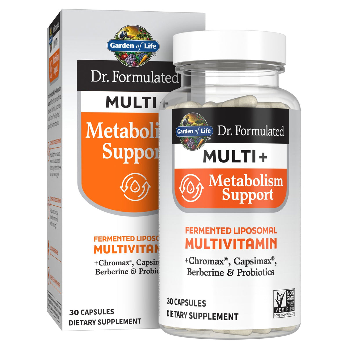 Garden of Life Dr. Formulated-Multi Plus-Metabolism Support-Fermented Liposomal Multivitamin 30 Capsule