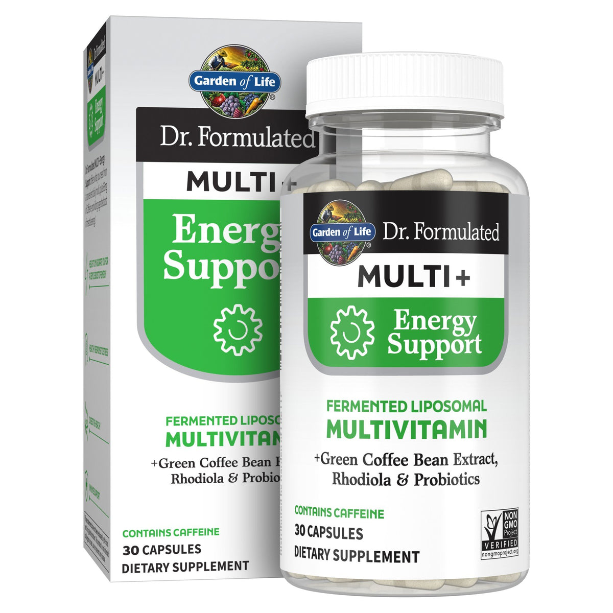 Garden of Life Dr. Formulated-Multi Plus-Energy Support-Fermented Liposomal Multivitamin-Contains Caffeine 30 Capsule