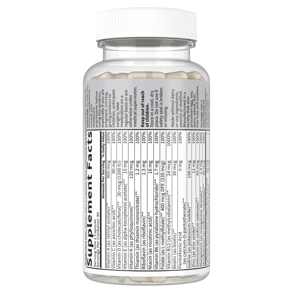 Garden of Life Dr. Formulated-Multi Plus-Energy Support-Fermented Liposomal Multivitamin-Contains Caffeine 30 Capsule