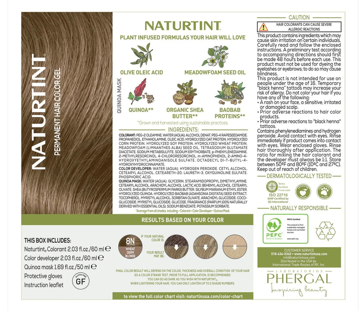 Naturtint Hair Color-8N/Wheat Germ Blonde 4.5 oz Liquid