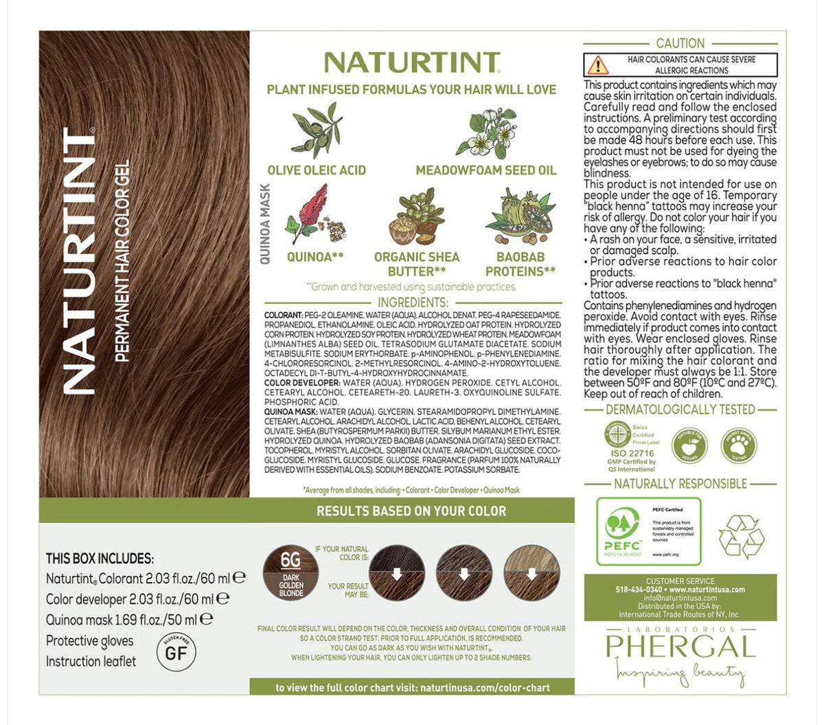 Naturtint Hair Color-6G/Dark Golden Blonde 4.5 oz Liquid