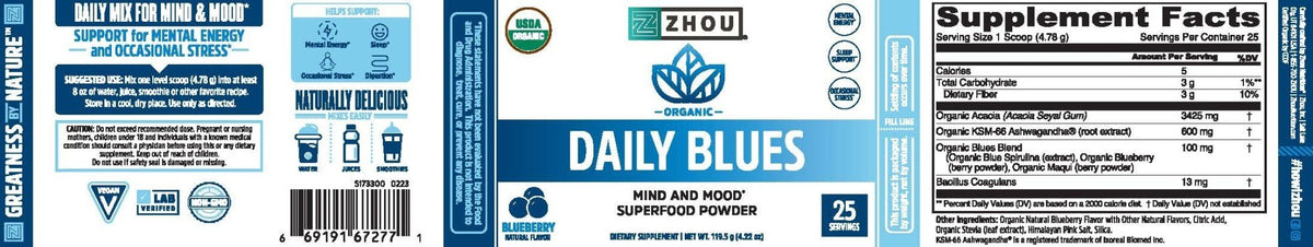 Zhou Nutrition Daily Blue 4.22 Powder
