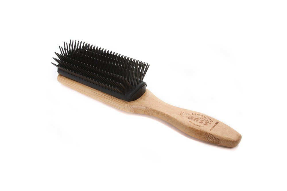 Bass Brushes Style 9 Row Hairbrush with Nylon Bristle &amp; Bamboo Handle 1 Brush