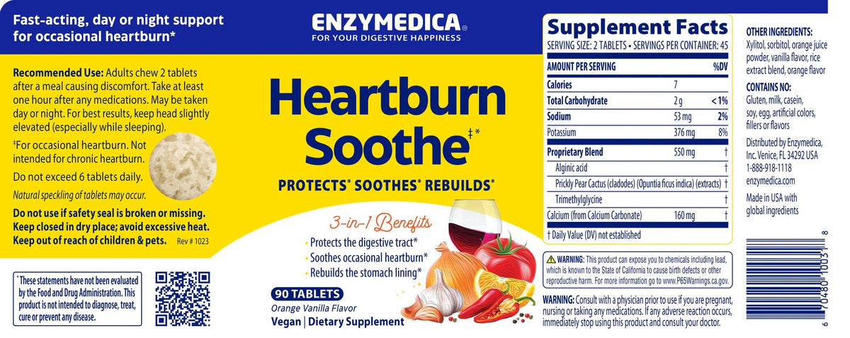 Enzymedica Heartburn Soothe 90 Chewable