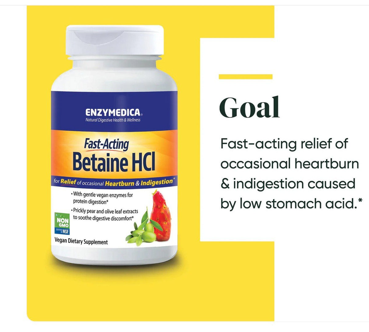 Enzymedica Betaine HCI 120 Capsule