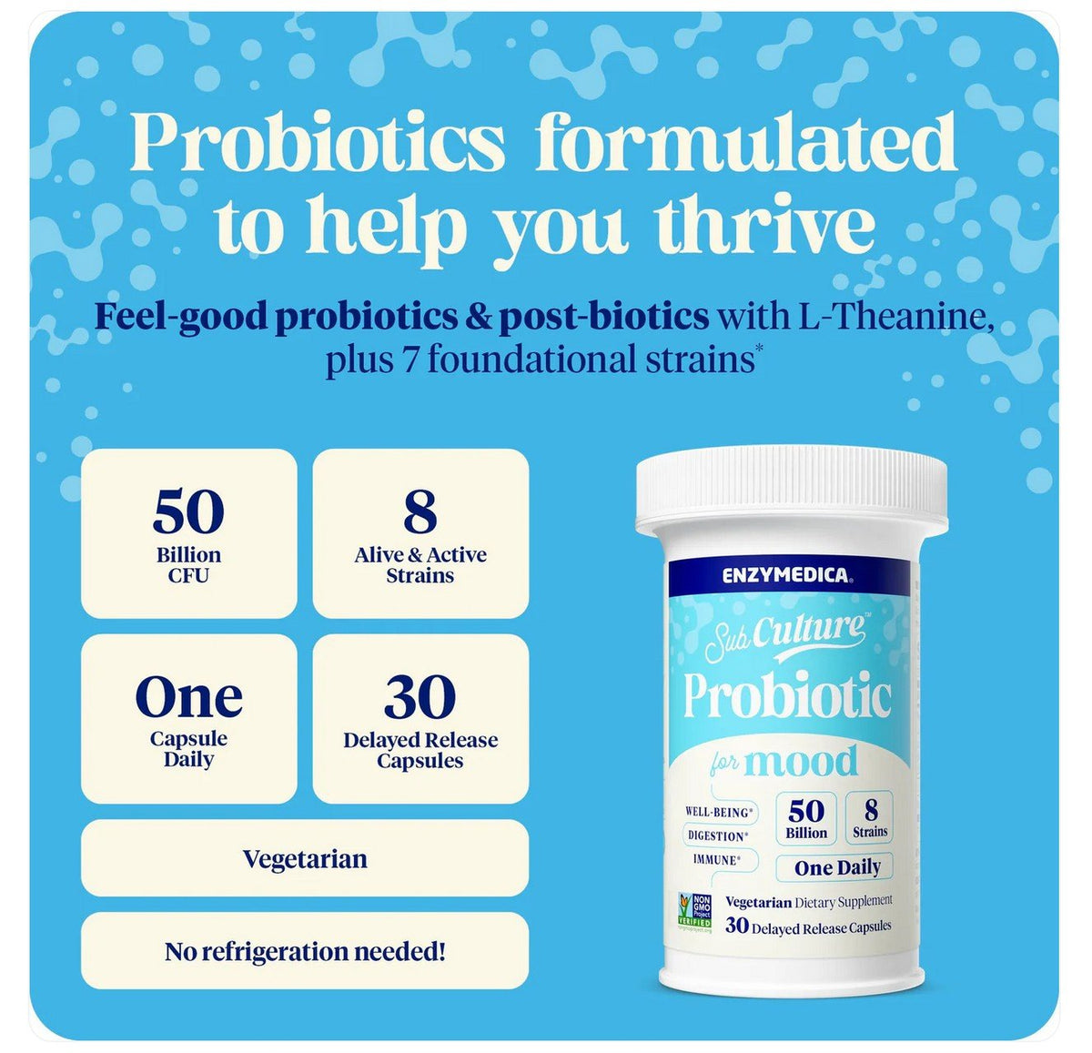 Enzymedica SubCulture Probiotic for Mood 30 Capsule