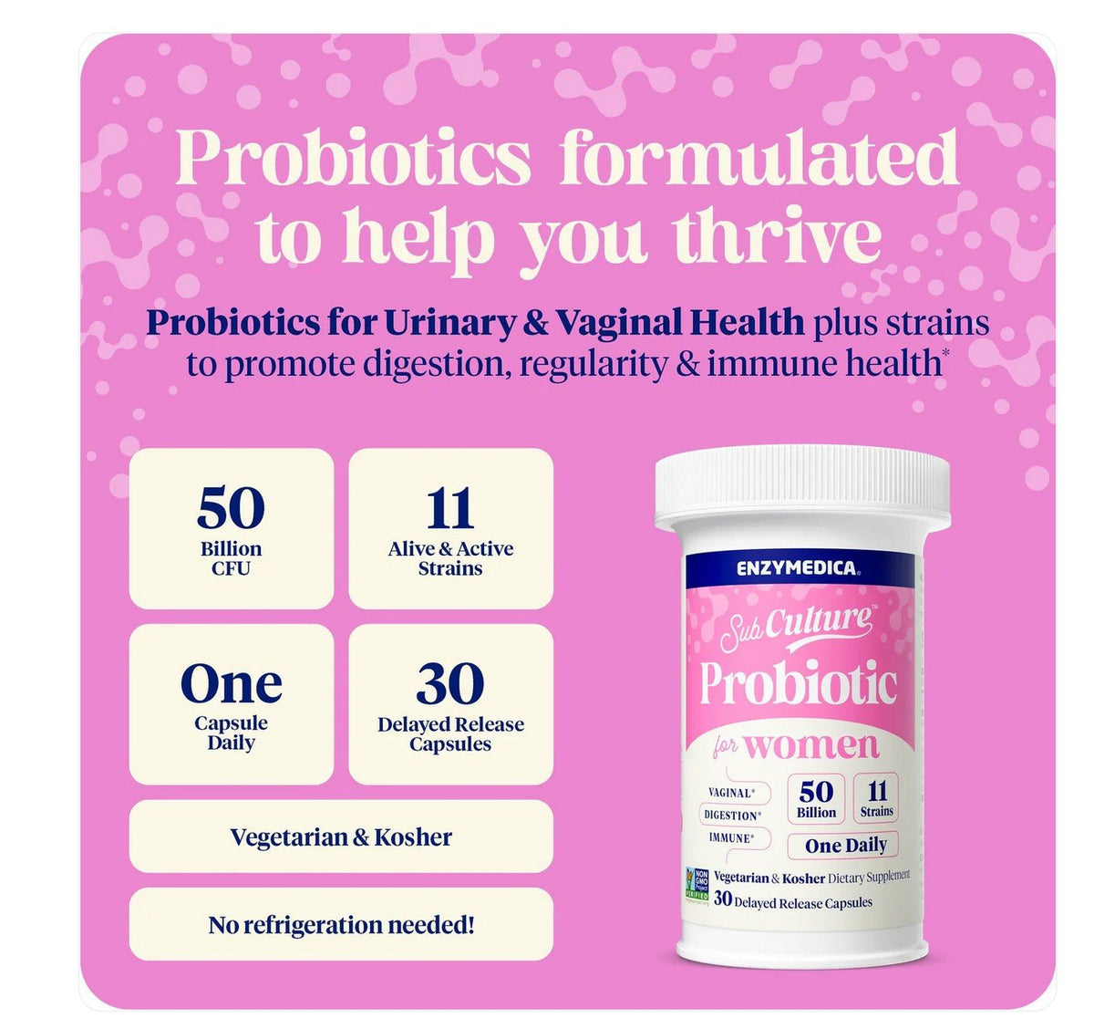 Enzymedica SubCulture Probiotic for Women 30 Capsule