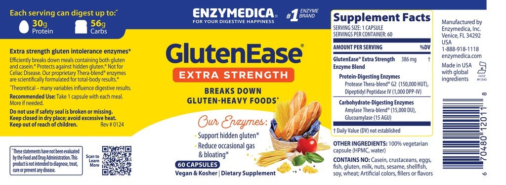 Enzymedica GlutenEase Extra Strength 60 Capsule