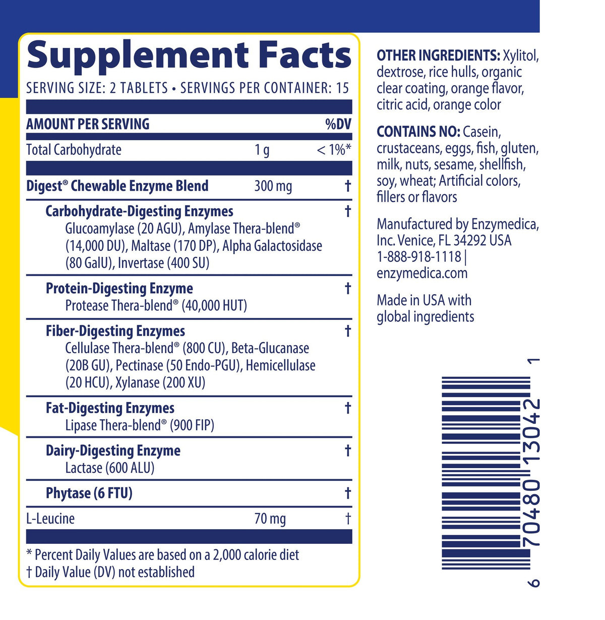 Enzymedica Digest Chewable 30 Capsule