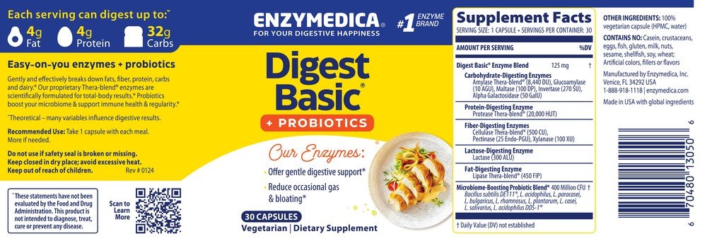 Enzymedica Digest Basic+Probiotics 30 Capsule