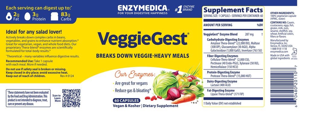 Enzymedica VeggieGest 60 Capsule