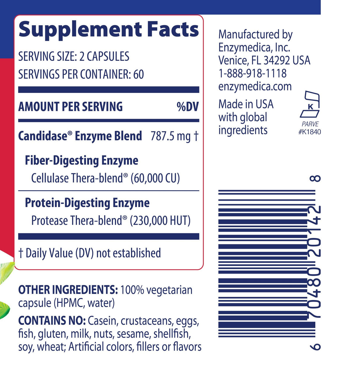 Enzymedica Candidase 120 Capsule