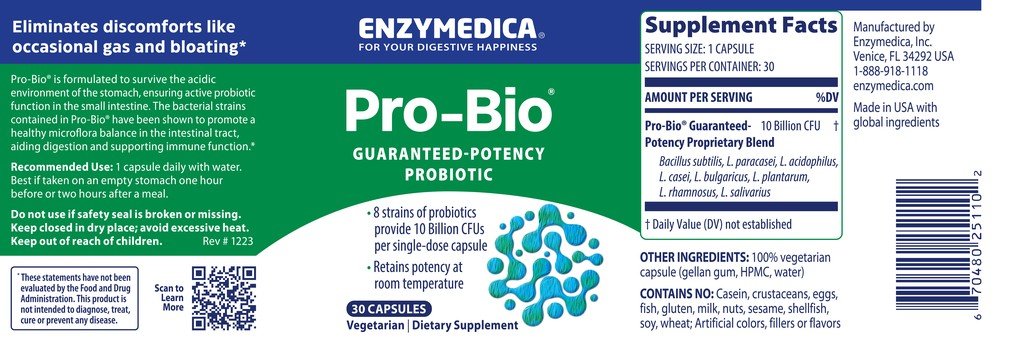 Enzymedica Pro Bio 30 Capsule