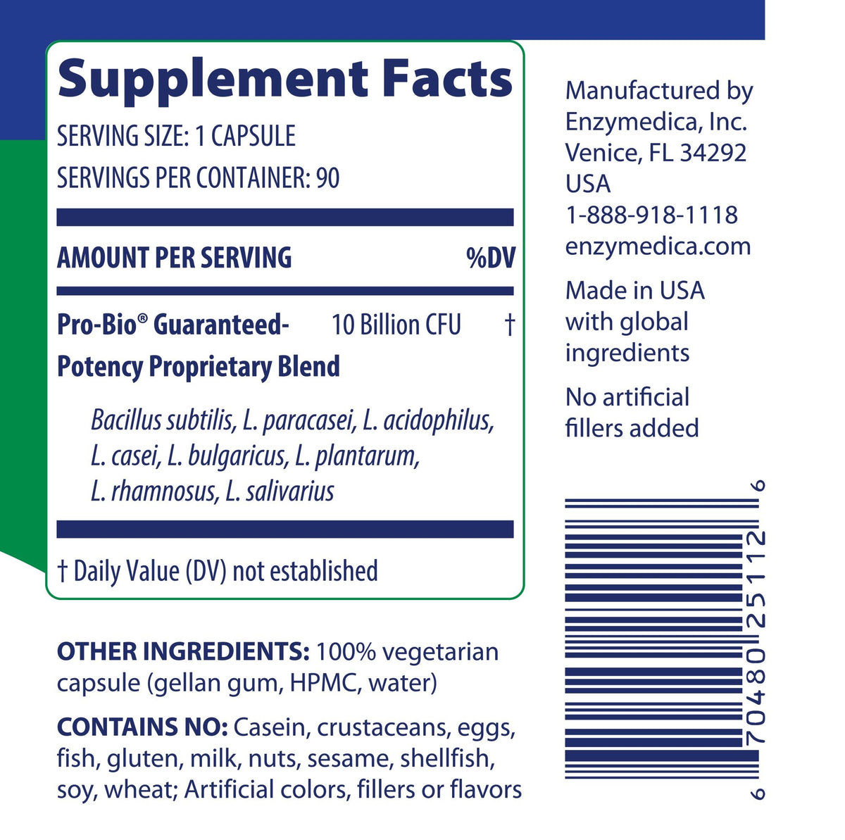 Enzymedica Pro Bio 90 Capsule