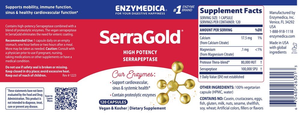 Enzymedica SerraGold 120 Capsule