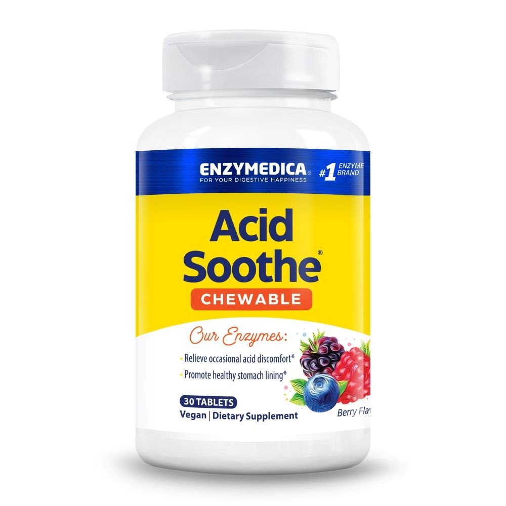 Enzymedica Acid Soothe Chewables Berry Flavor 30 Chewable