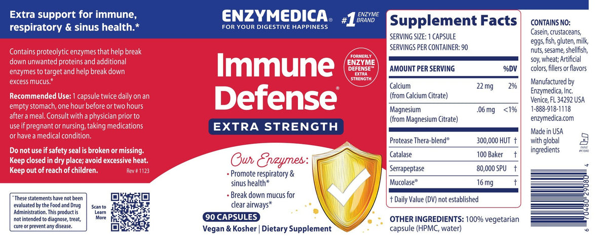 Enzymedica Enzyme Defense Extra Strength 90 Capsule