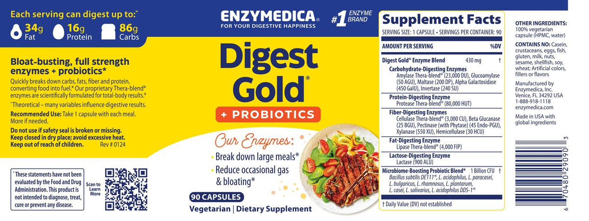 Enzymedica Digest Gold + Probiotics 90 Capsule