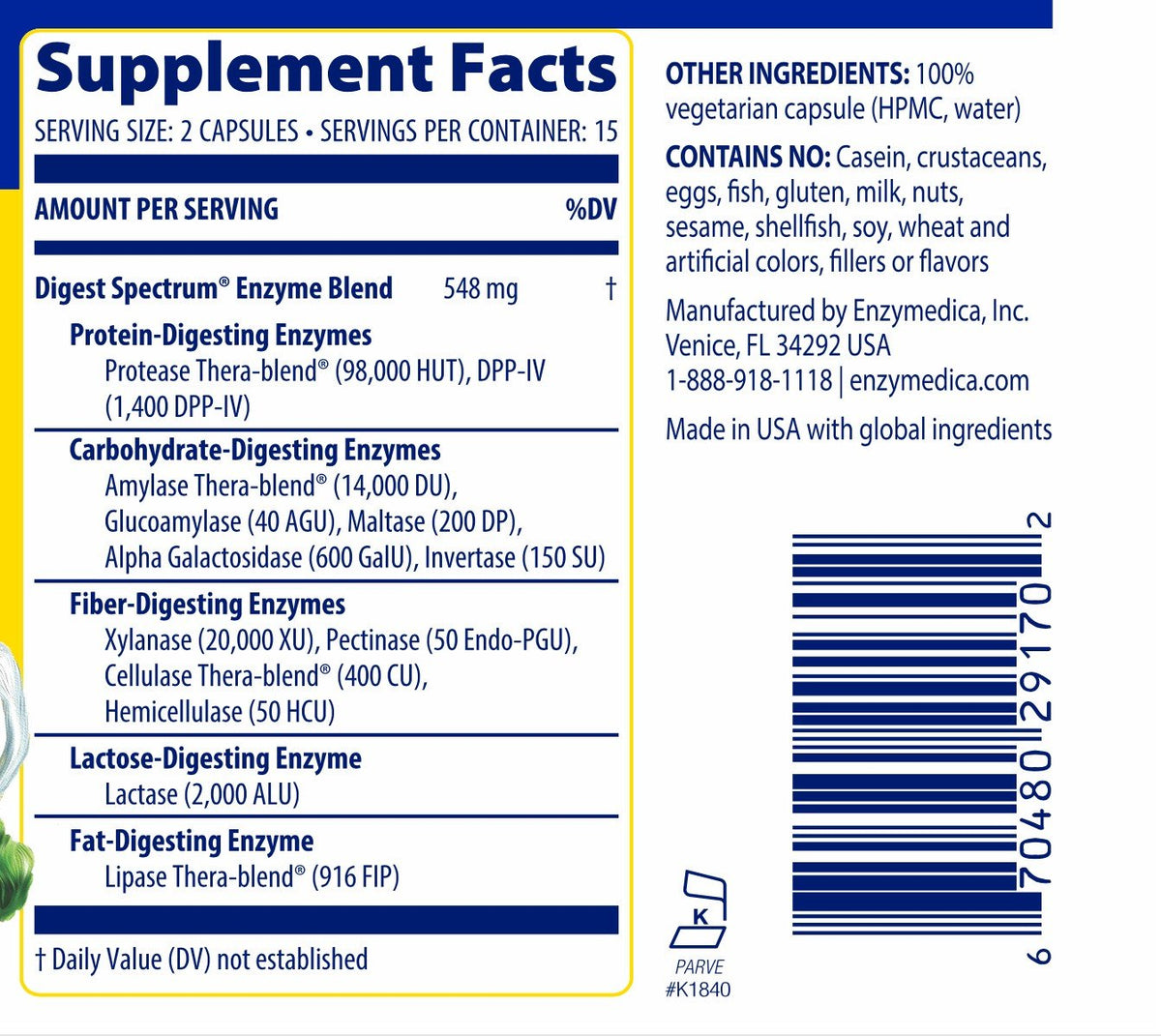 Enzymedica Digest Spectrum 30 Capsule