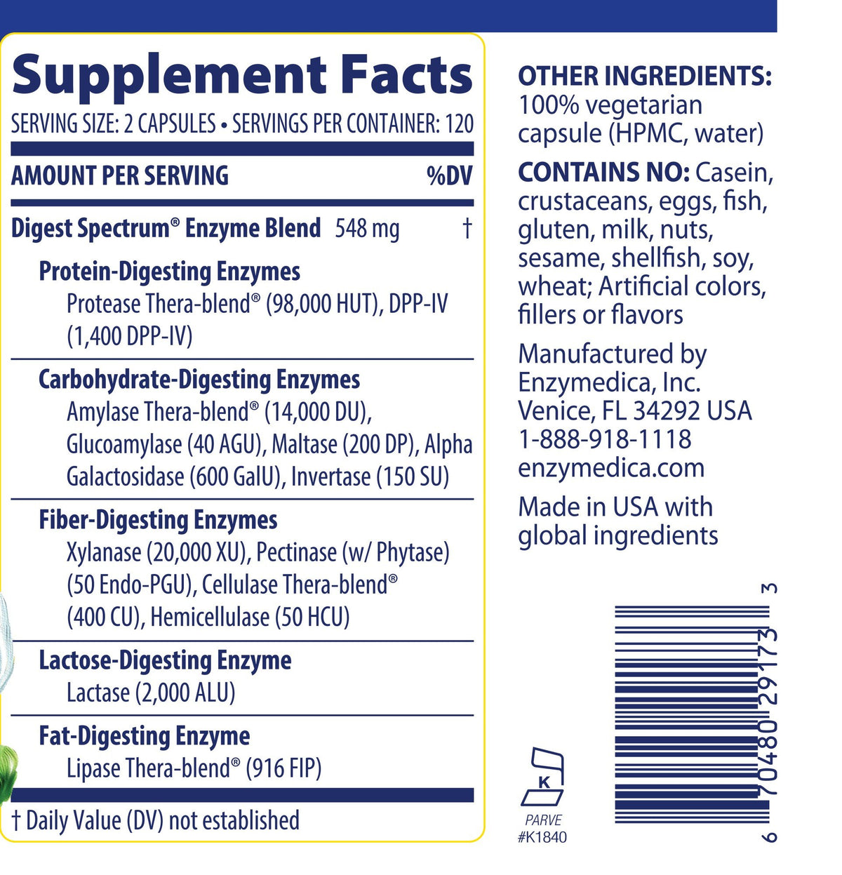 Enzymedica Digest Spectrum 240 Capsule